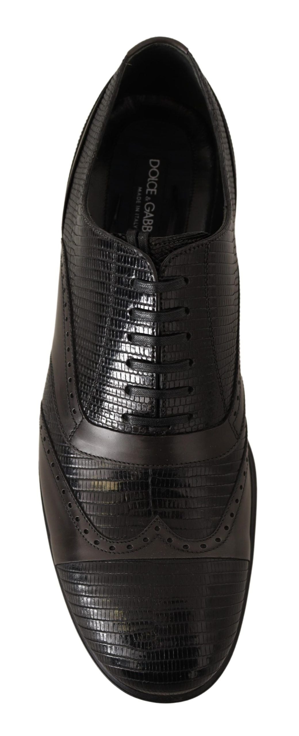 Chaussures Oxford en cuir de lézard marron de Dolce & Gabbana