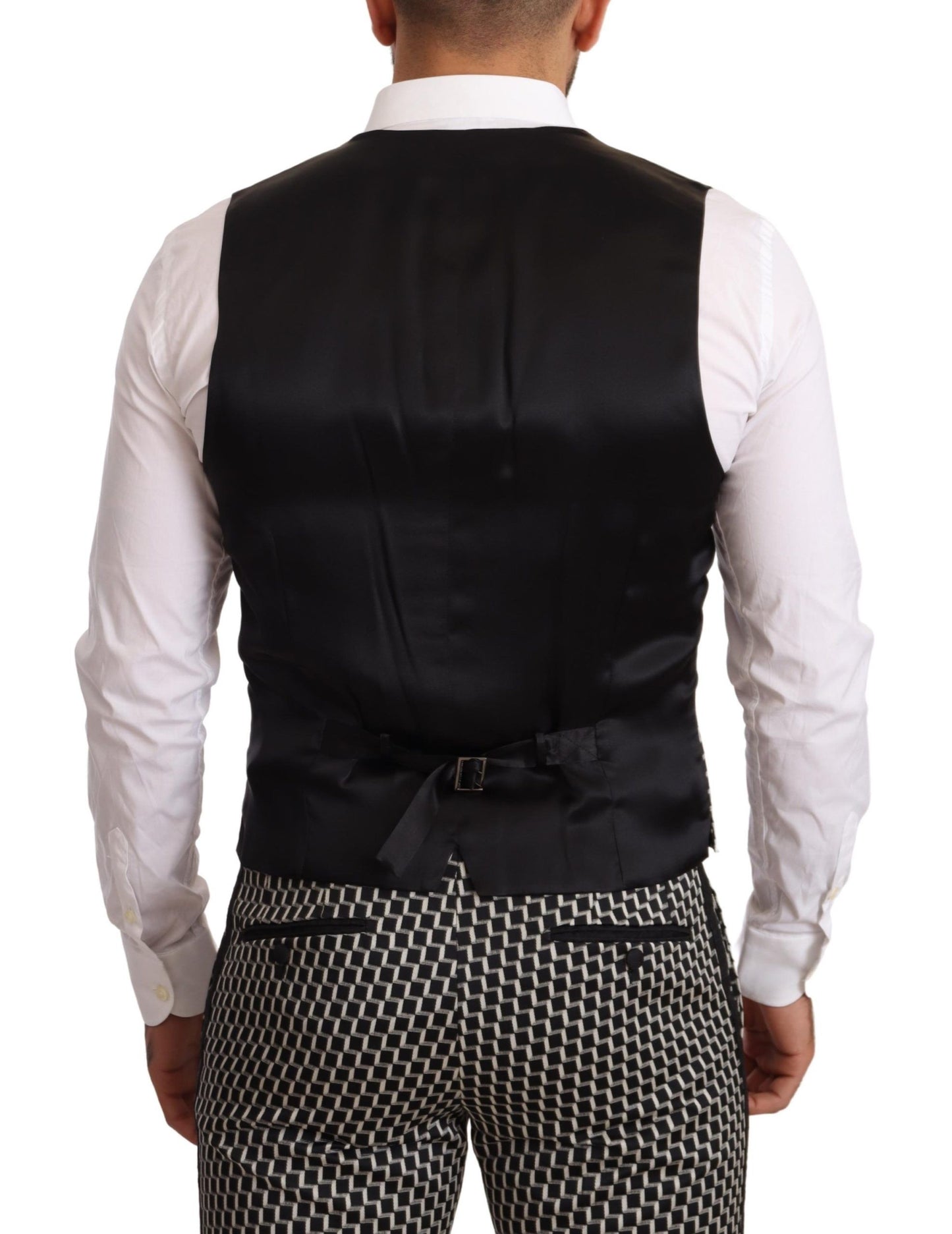 Ensemble 3 pièces Dolce & Gabbana, costume MARTINI, noir et blanc à carreaux