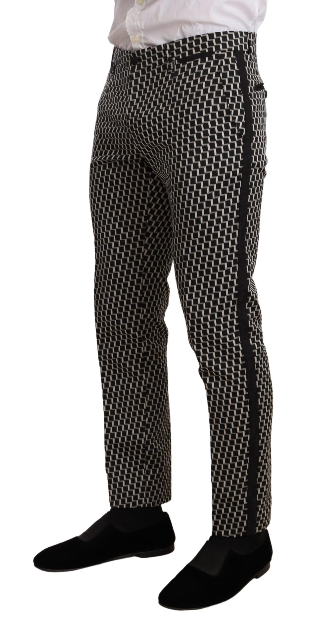 Ensemble 3 pièces Dolce & Gabbana, costume MARTINI, noir et blanc à carreaux