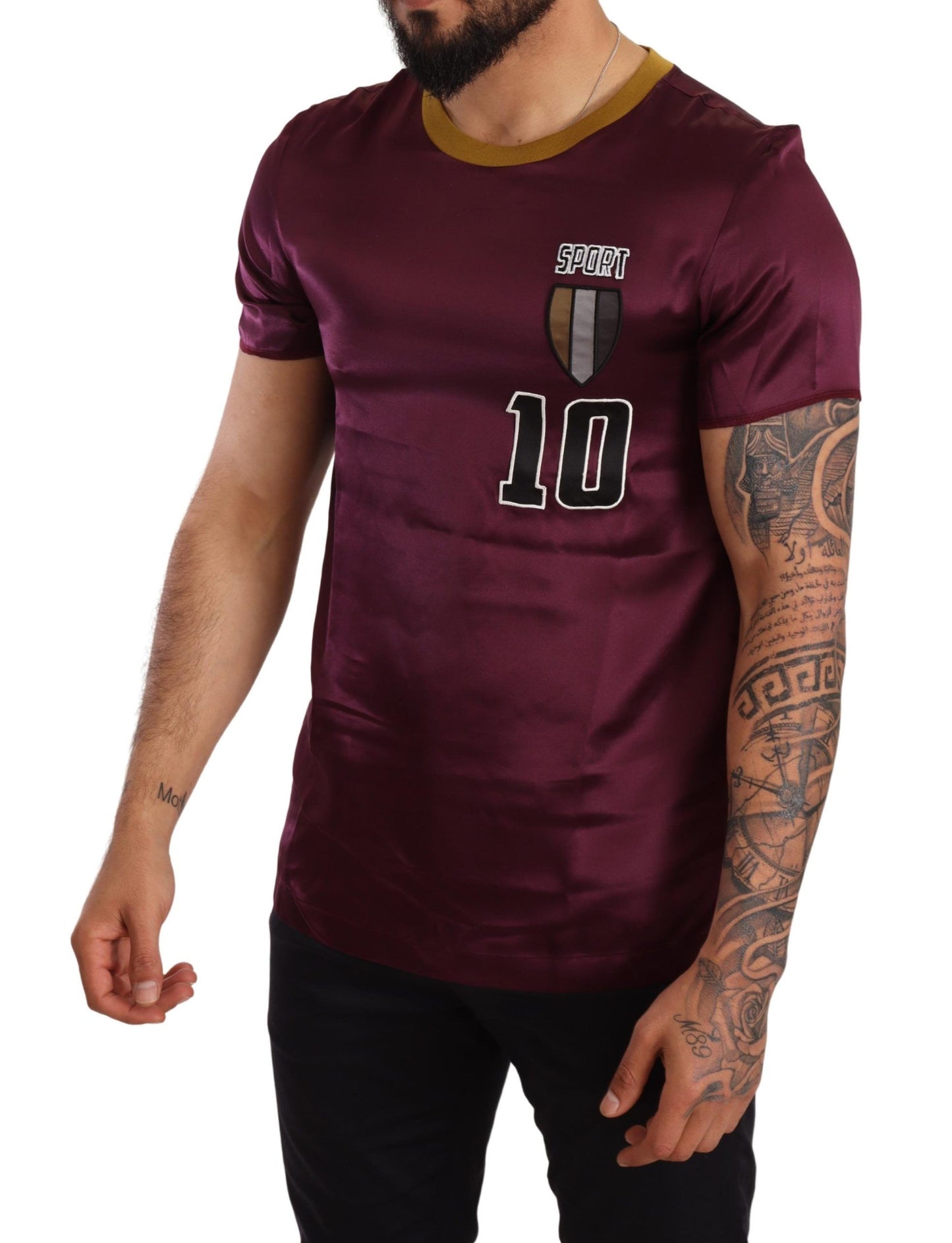 T-shirt à col rond violet Sport 10 brodé de Dolce & Gabbana