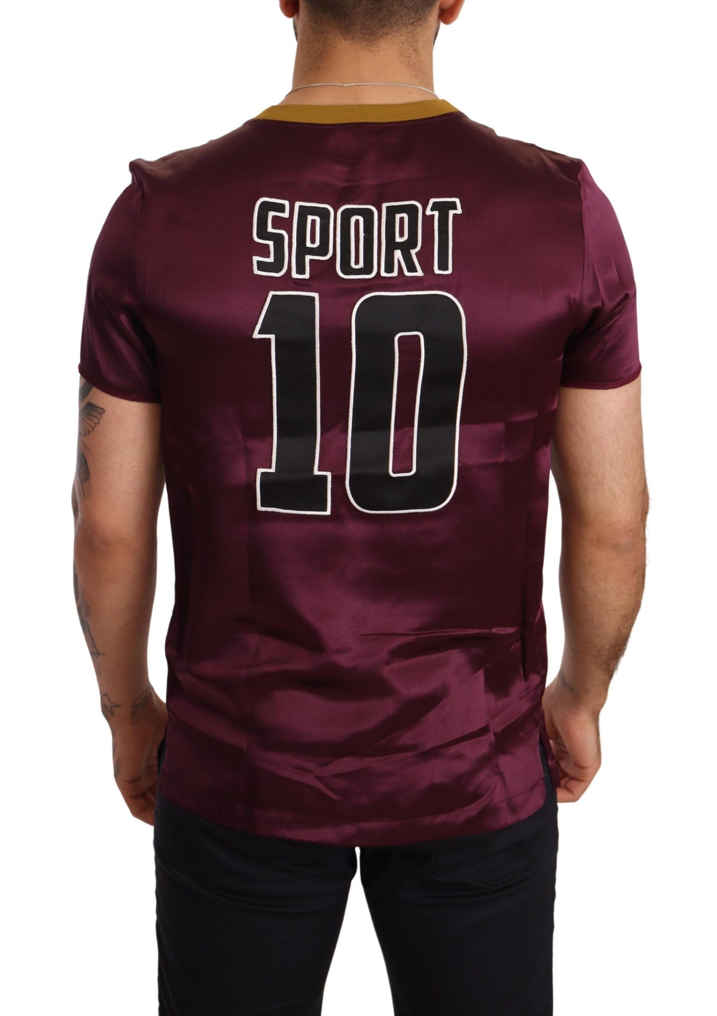 T-shirt à col rond violet Sport 10 brodé de Dolce & Gabbana