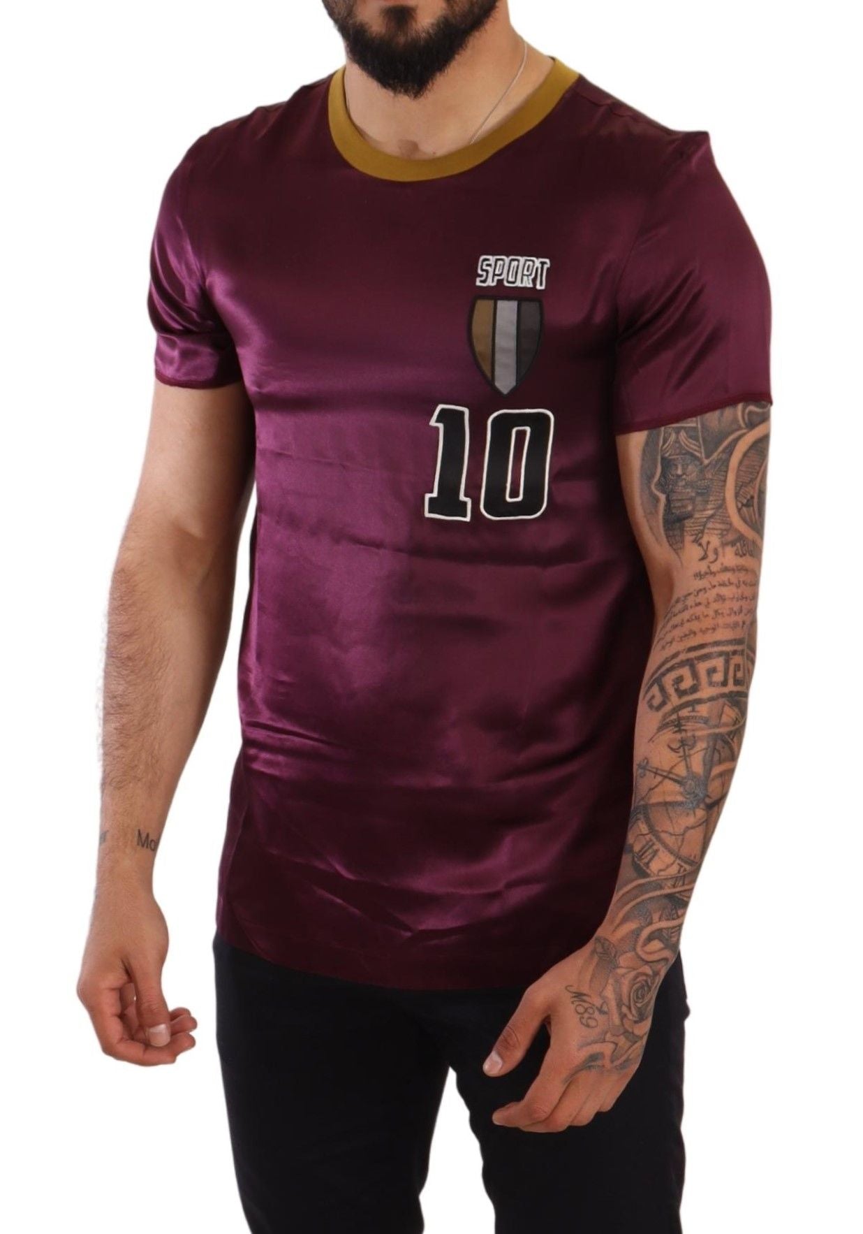 T-shirt à col rond violet Sport 10 brodé de Dolce & Gabbana