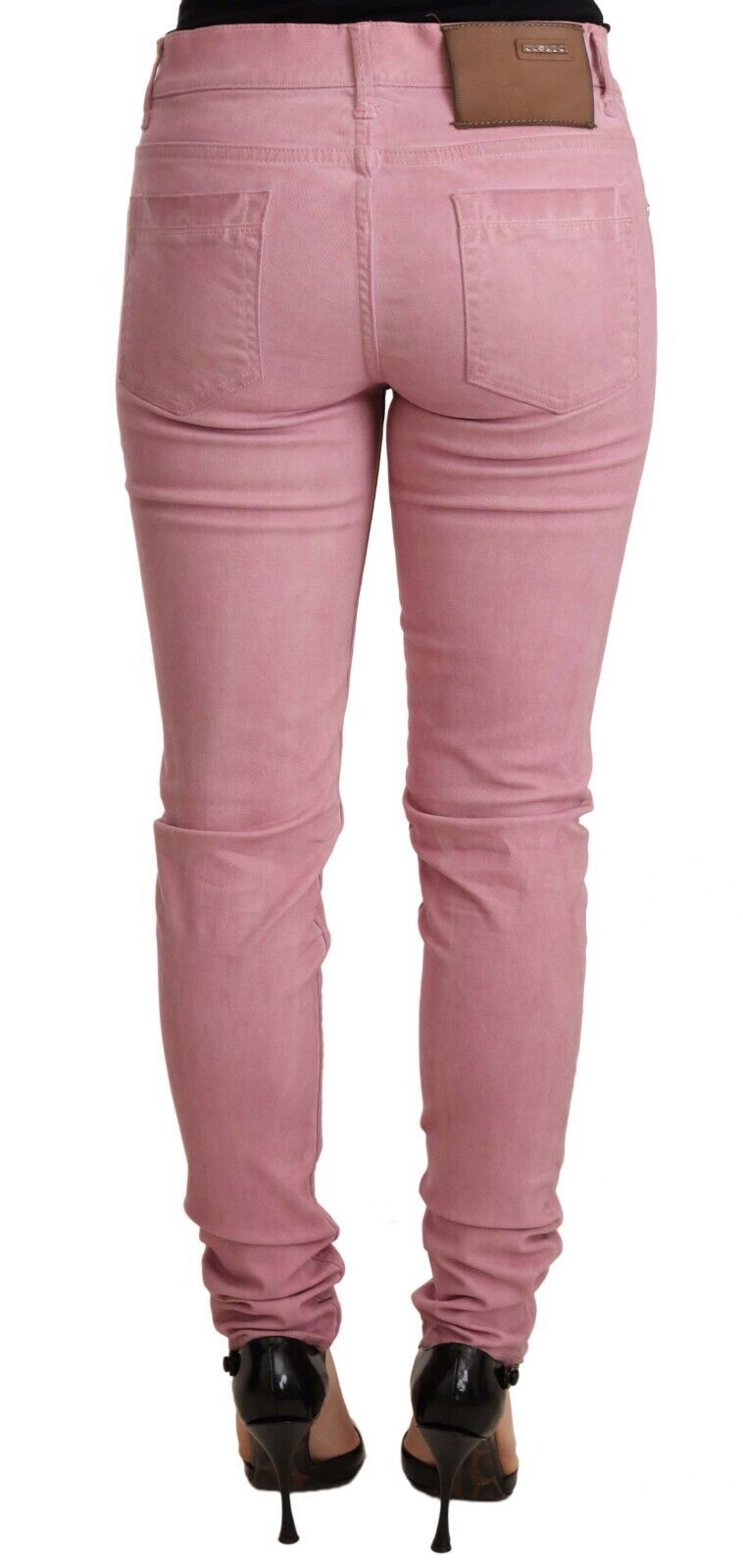 Pantalon en jean skinny pour femme, coupe slim, en coton rose, Acht.