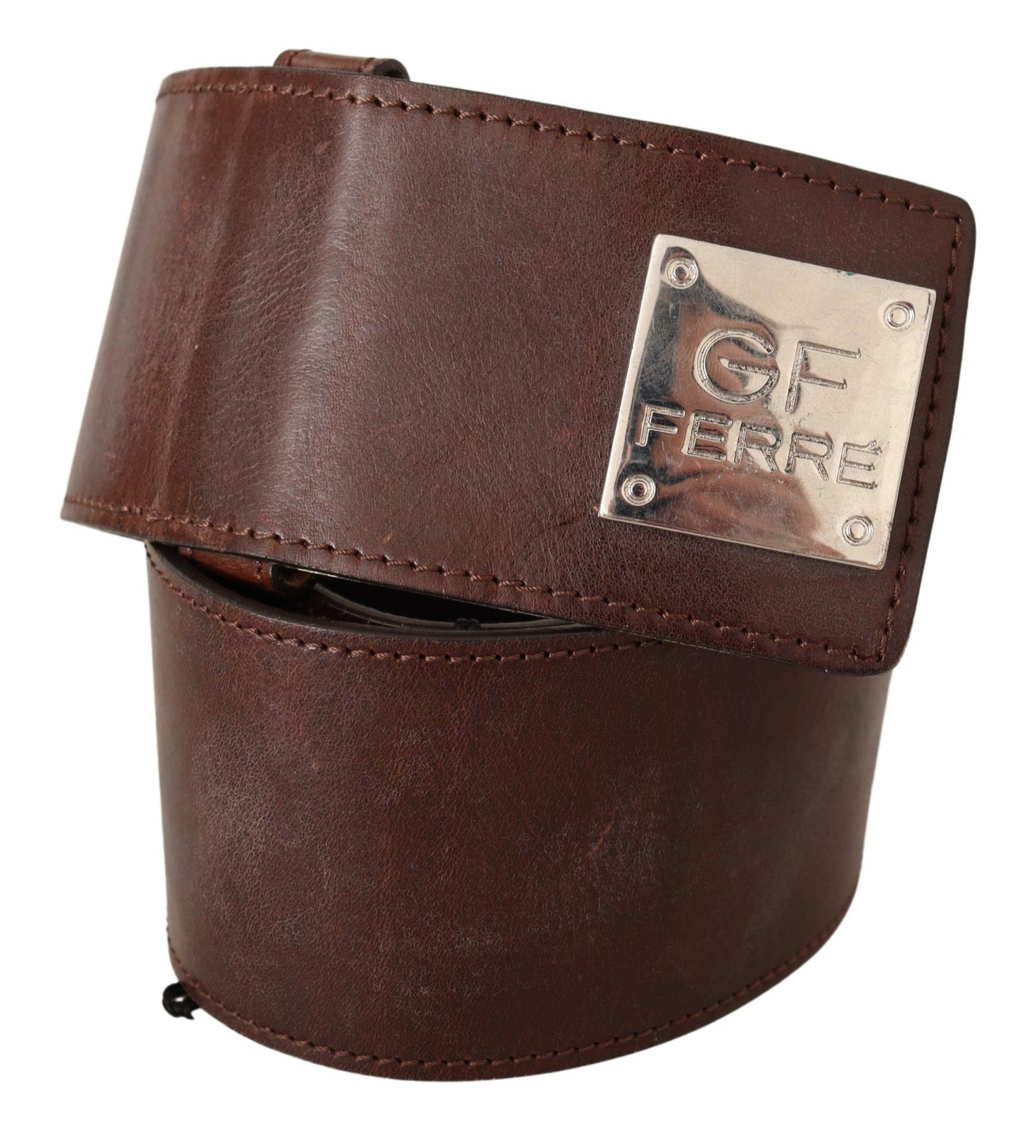 Ceinture nationale en cuir noir avec boucle argentée