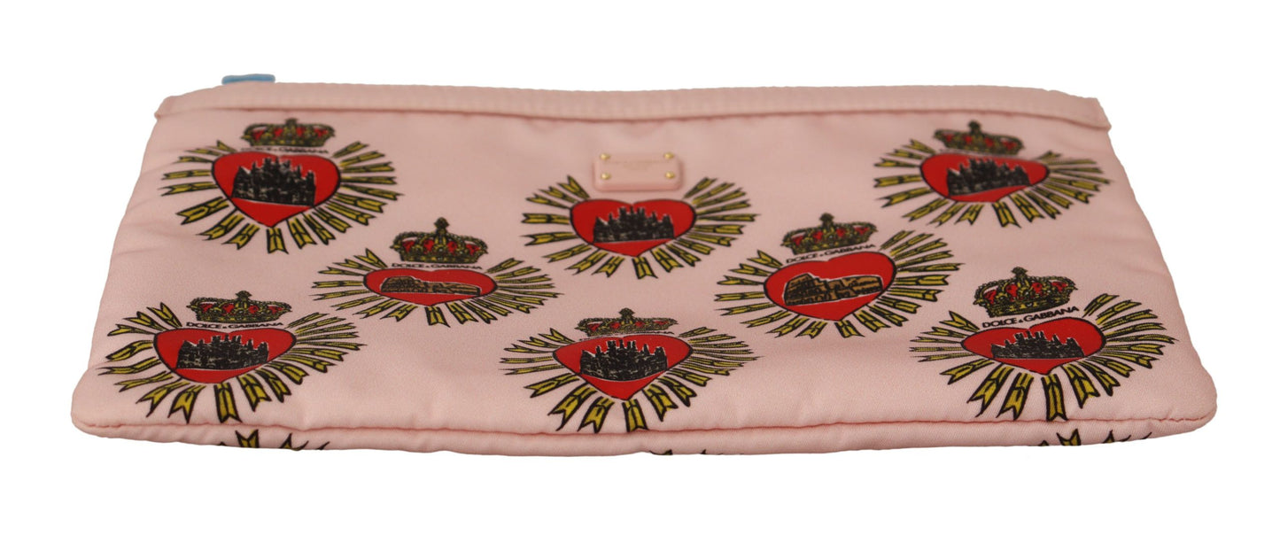 Pochette de toilette Dolce & Gabbana rose avec logo D&G Devotion Heart