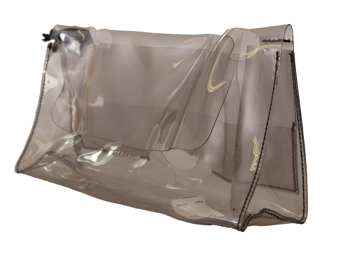 Pochette transparente en plastique noir PINKO