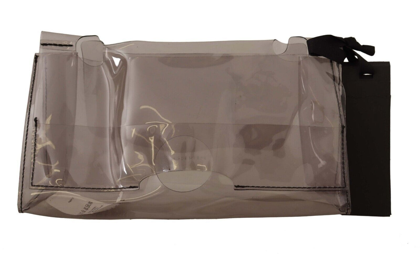 Pochette transparente en plastique noir PINKO