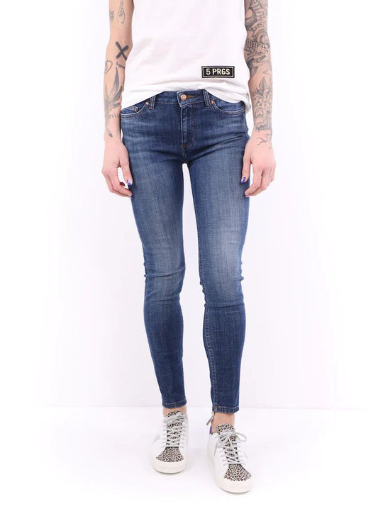 Jeans femme en coton bleu Don The Fuller