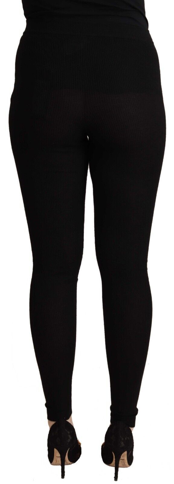 Dolce & Gabbana zwarte stretch cashmere broek met hoge taille