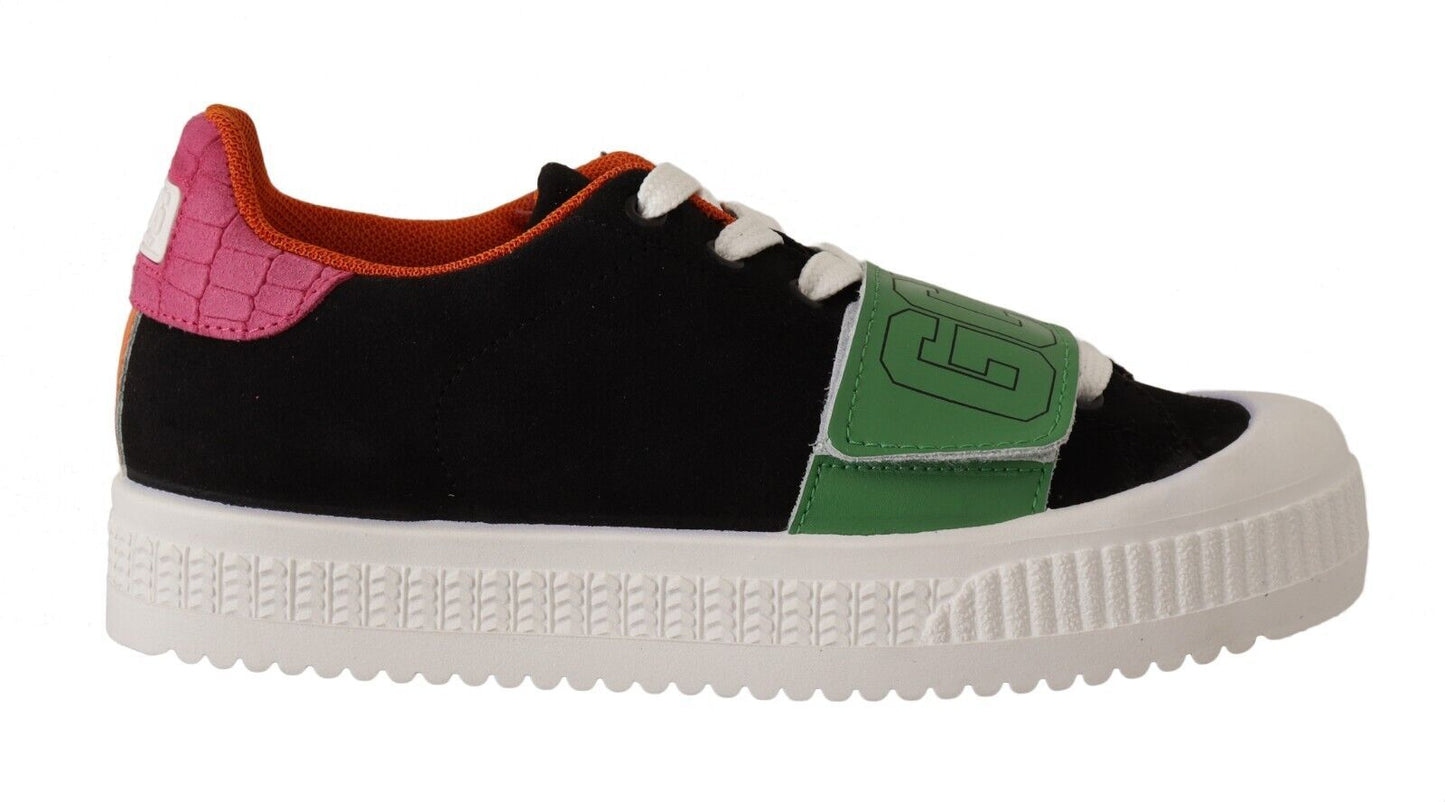 Sneakers basses en daim multicolores à lacets pour femmes GCDS