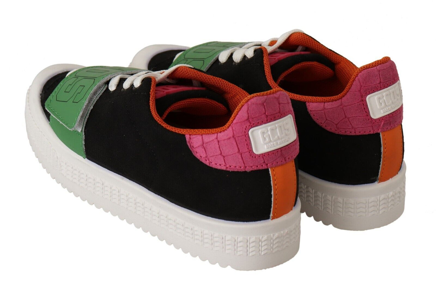 Sneakers basses en daim multicolores à lacets pour femmes GCDS