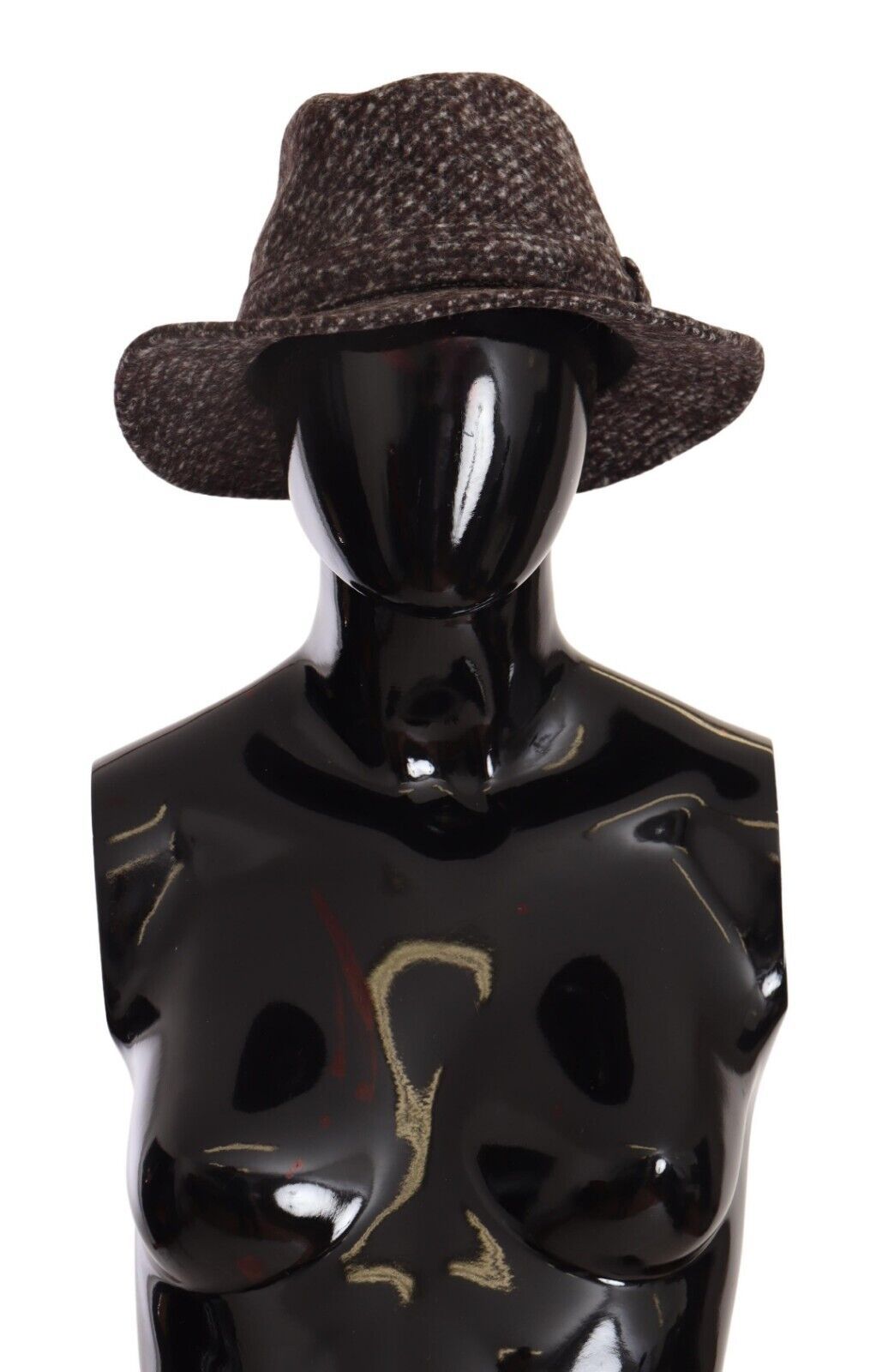 Chapeau en tweed texturé mélangé gris Dolce & Gabbana