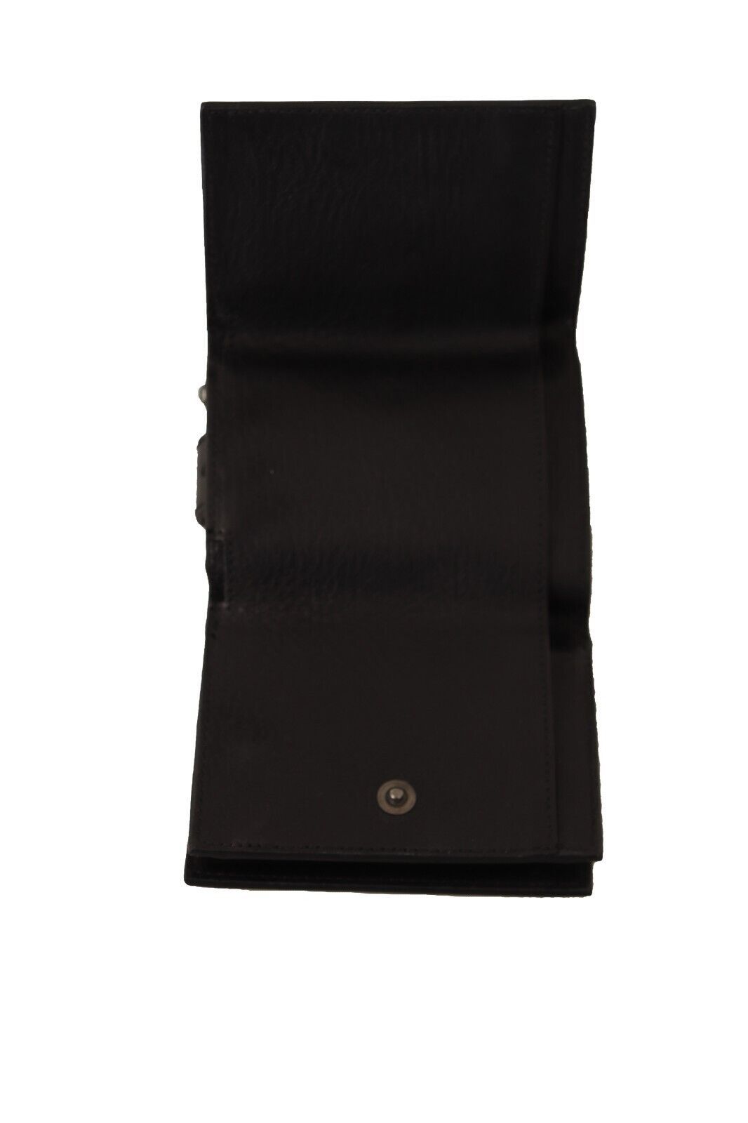 Portefeuille multi-poches Dolce & Gabbana en cuir noir à trois volets avec ceinture