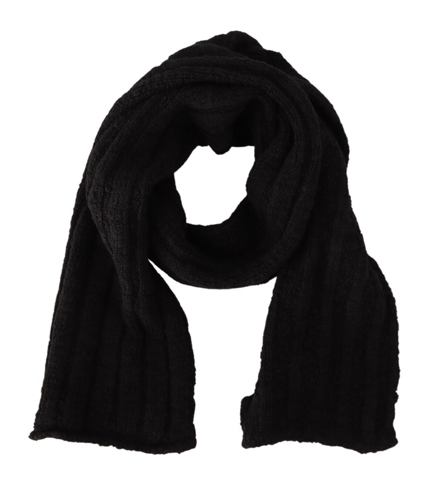 Écharpe châle unisexe en laine vierge noire Dolce & Gabbana