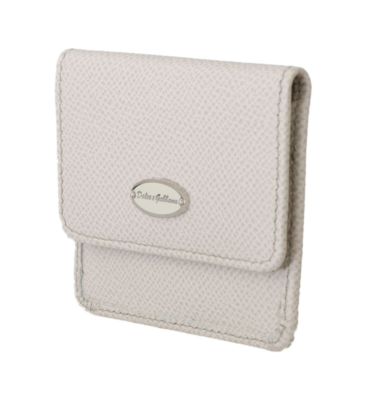 Étui portefeuille de poche en cuir Dauphine blanc Dolce & Gabbana pour préservatifs