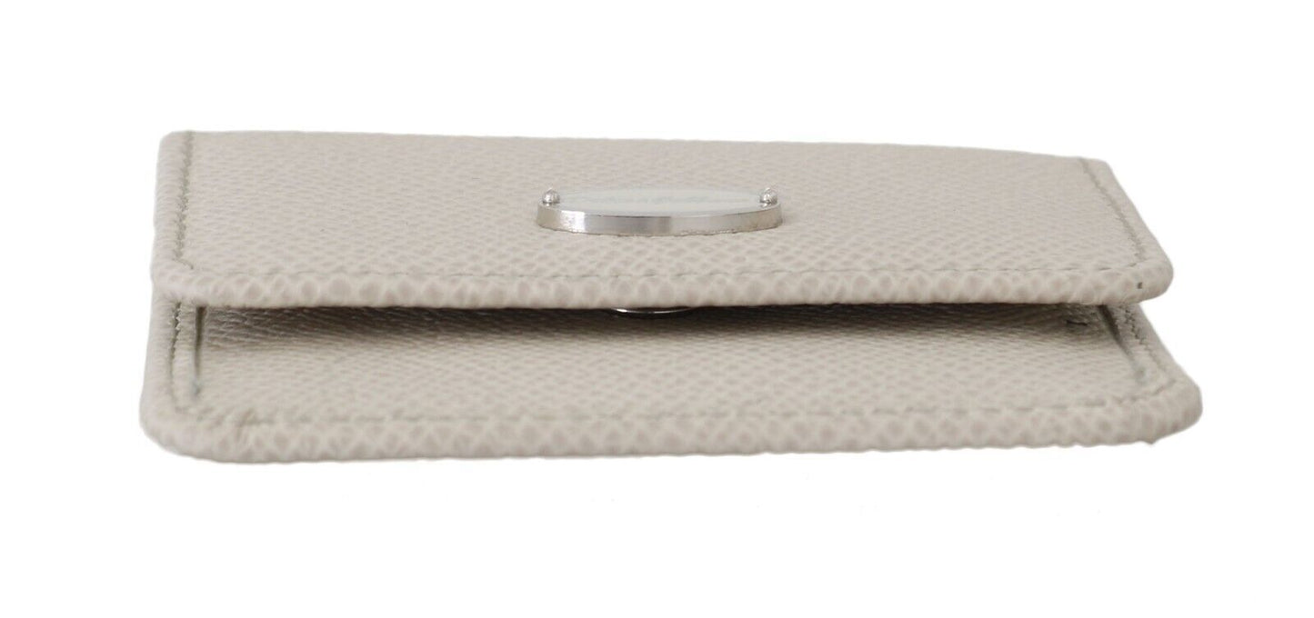 Étui portefeuille de poche en cuir Dauphine blanc Dolce & Gabbana pour préservatifs