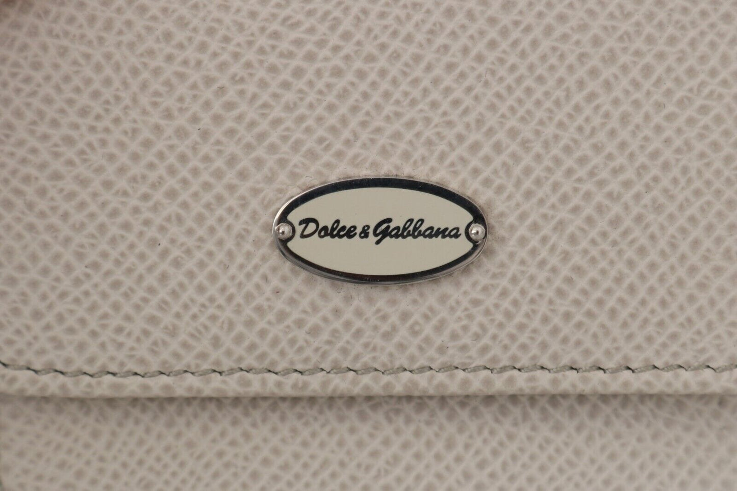Étui portefeuille de poche en cuir Dauphine blanc Dolce & Gabbana pour préservatifs