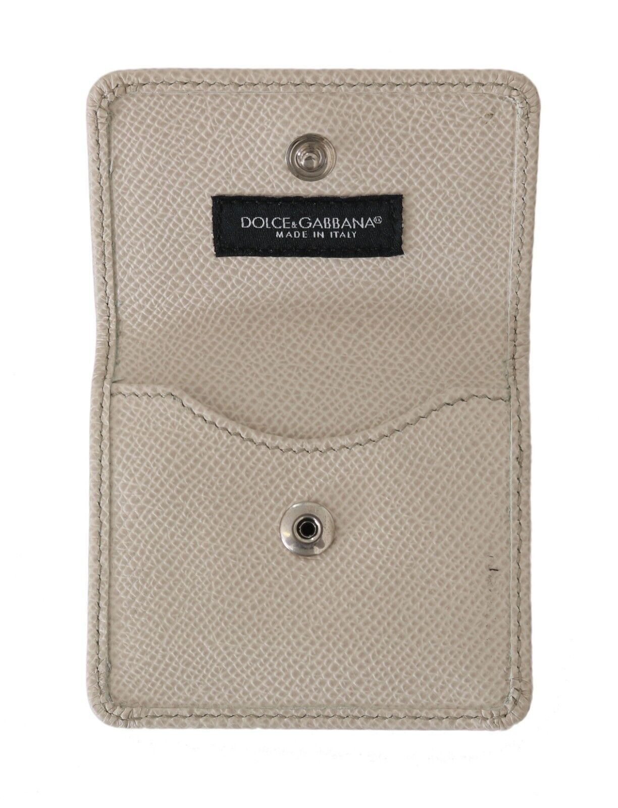 Étui portefeuille de poche en cuir Dauphine blanc Dolce & Gabbana pour préservatifs