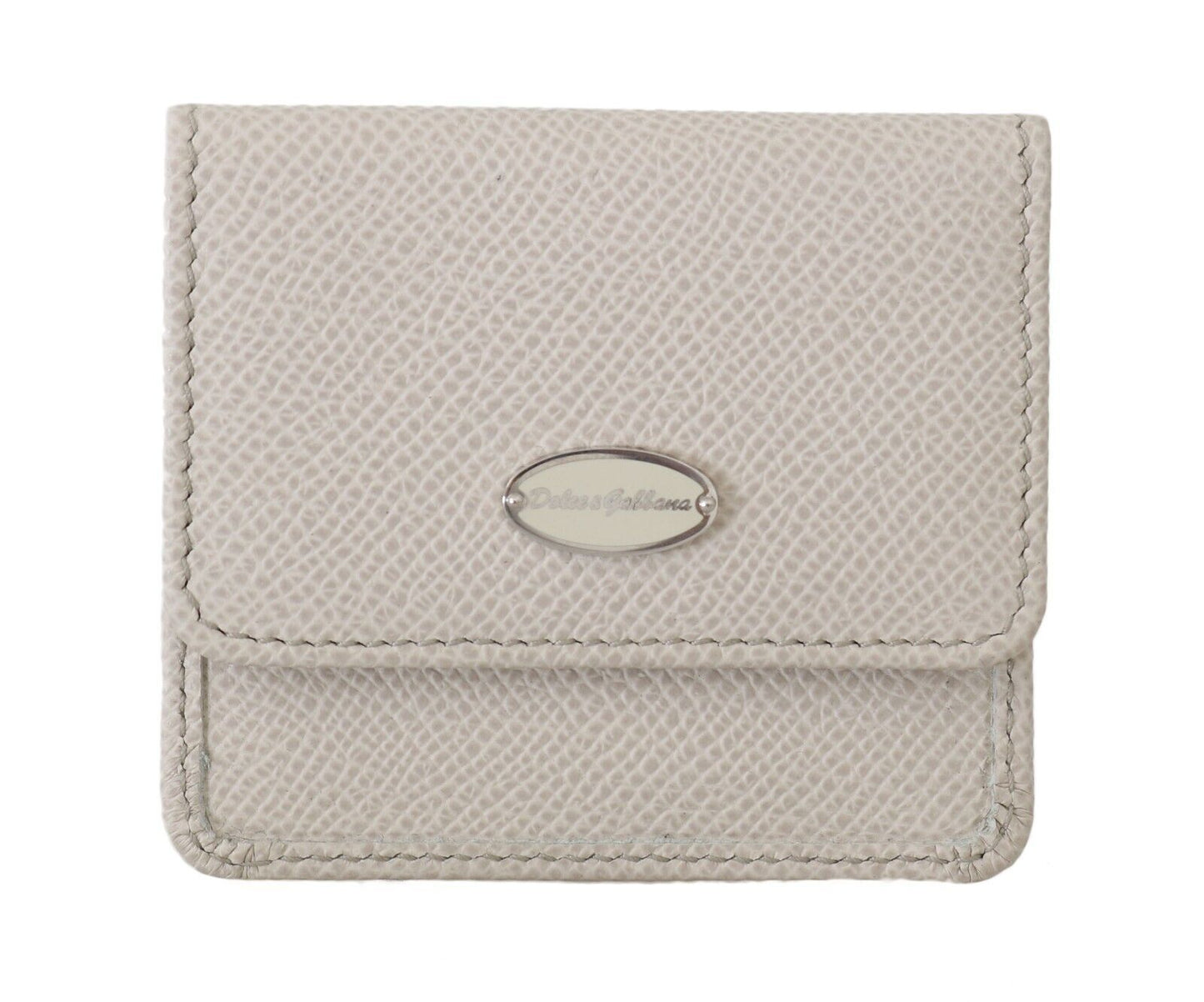 Étui portefeuille de poche en cuir Dauphine blanc Dolce & Gabbana pour préservatifs