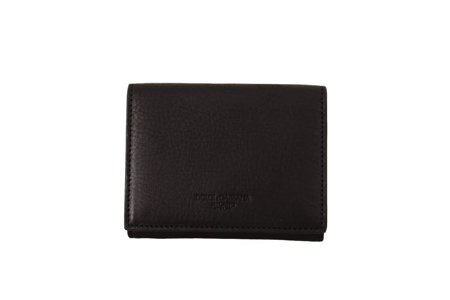 Portefeuille multi-usages Dolce & Gabbana en cuir noir à trois volets avec sangle de ceinture