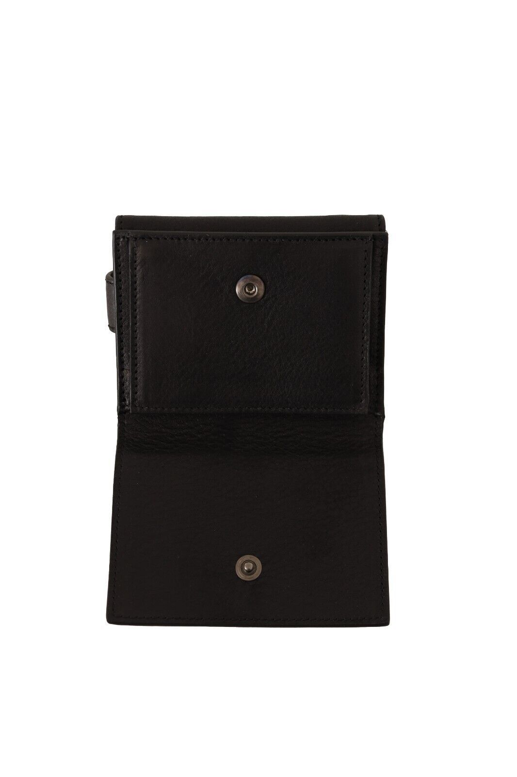 Portefeuille multi-usages Dolce & Gabbana en cuir noir à trois volets avec sangle de ceinture