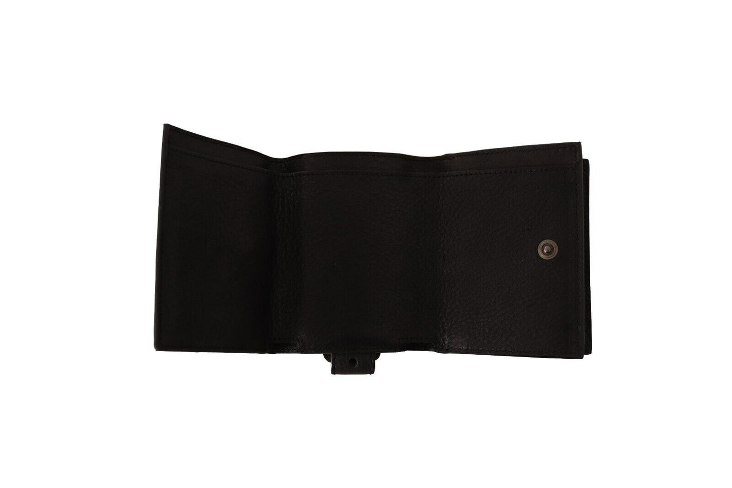 Portefeuille multi-usages Dolce & Gabbana en cuir noir à trois volets avec sangle de ceinture