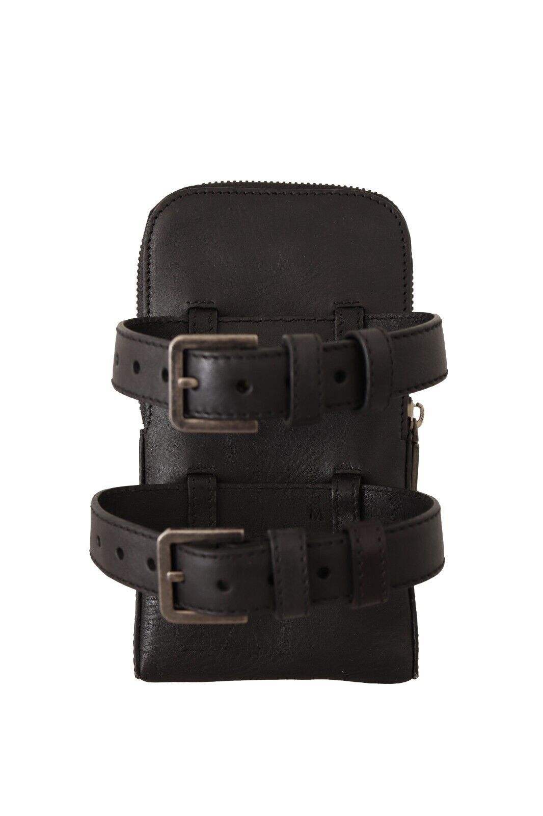 Portefeuille multi-kits Dolce & Gabbana en cuir noir à double sangle