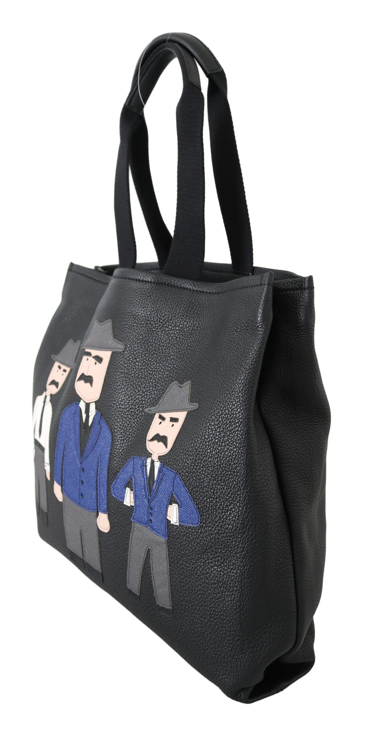 Sac fourre-tout de voyage en cuir noir Dolce & Gabbana #DGFAMILY