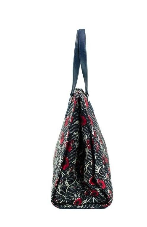Tory Burch Medium Nylon Shoulder Tote Handtas met Retro Batik Print