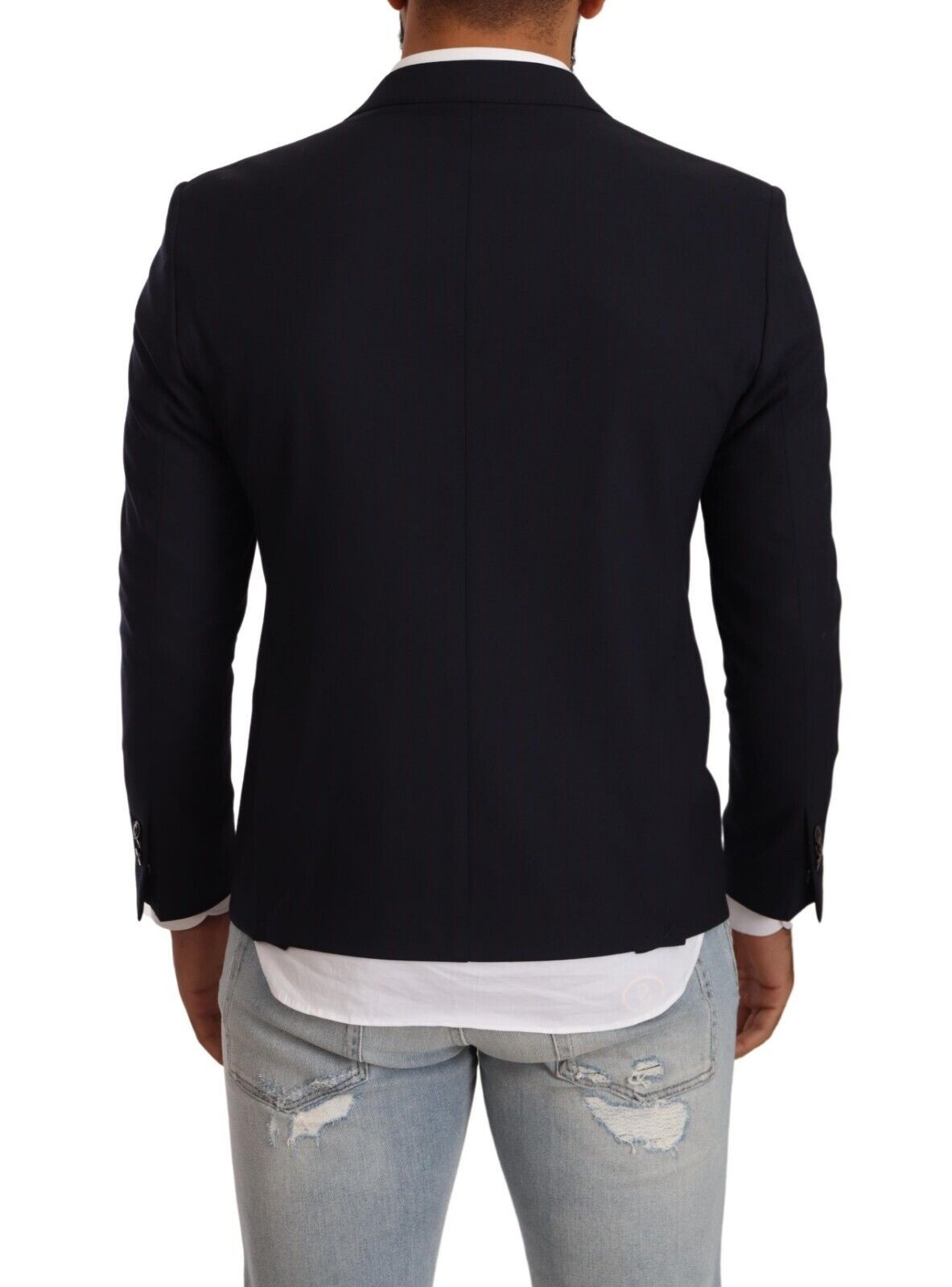 Veste de costume noire à simple boutonnage et un bouton de Domenico Tagliente