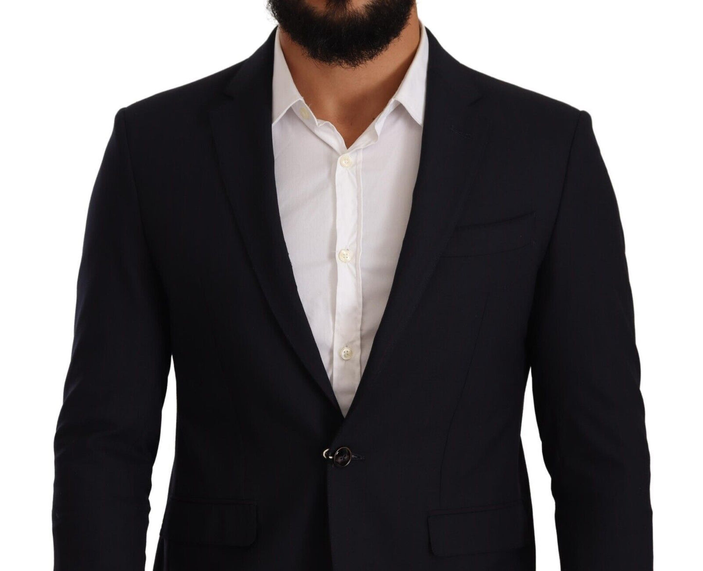 Veste de costume noire à simple boutonnage et un bouton de Domenico Tagliente
