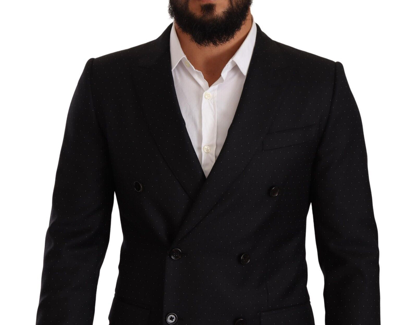 Veste MARTINI noire à pois et à double boutonnage de Dolce & Gabbana