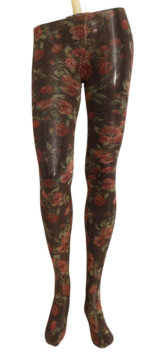 Dolce & Gabbana Zwarte Kousen met Bloemenprint, Nylon