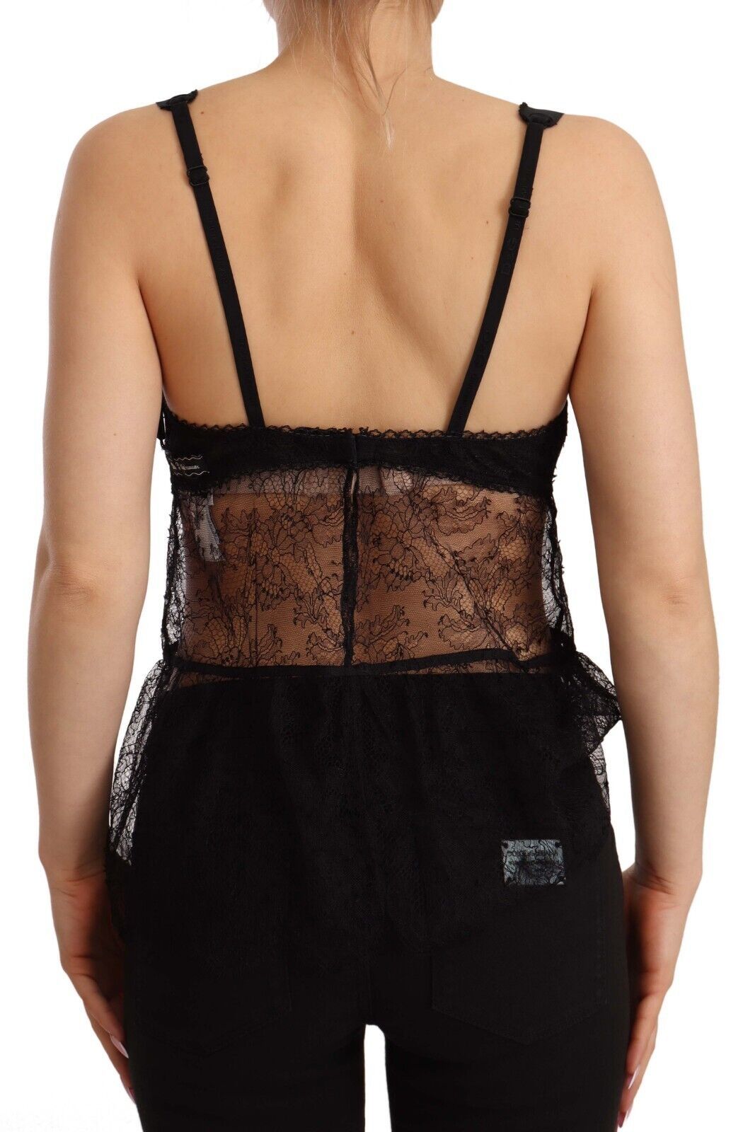 Dolce & Gabbana Black Silk Lace Babydoll Nylon Lingerie Top