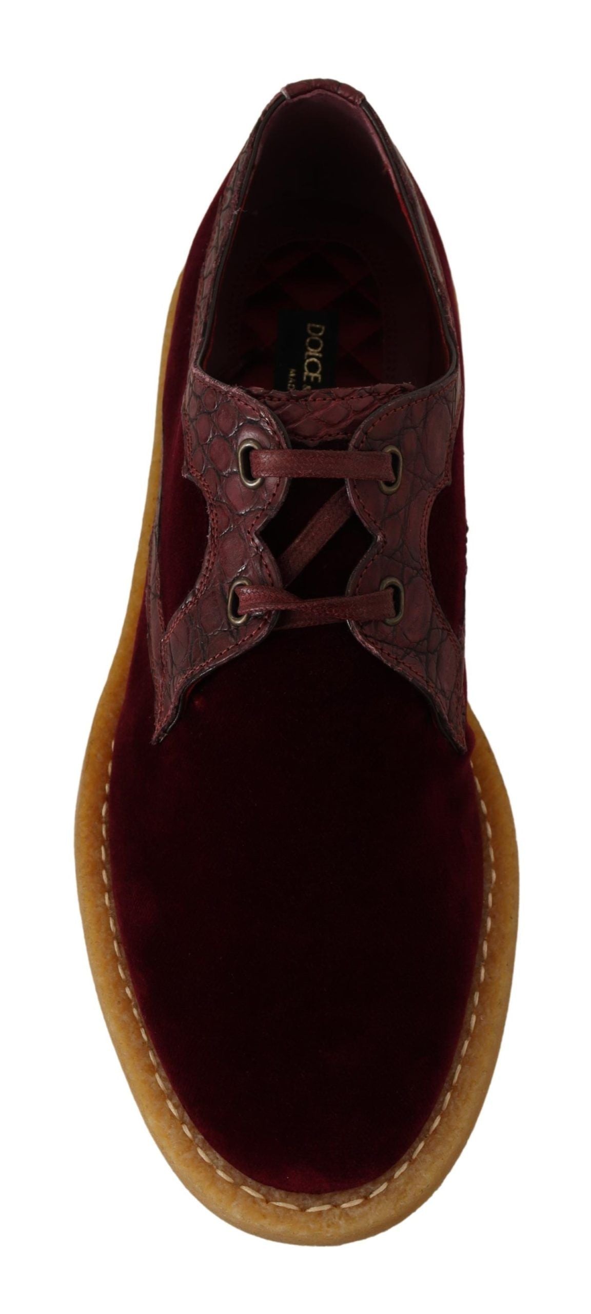 Chaussures en cuir exotique velouté bordeaux de Dolce & Gabbana