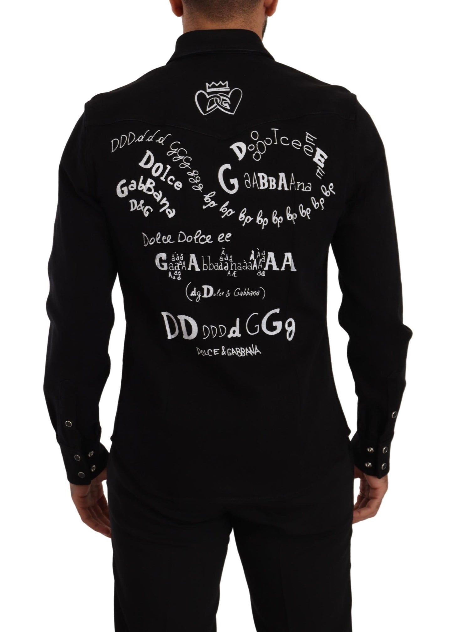Chemise en jean stretch en coton noir et ajustée de Dolce & Gabbana