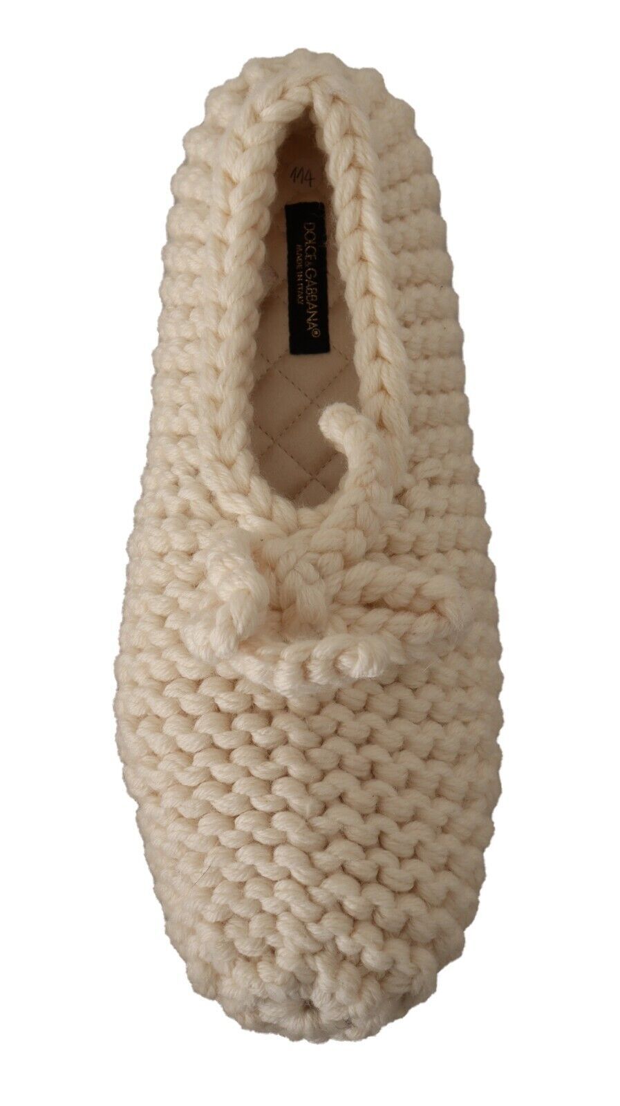 Boutures plates blanches à enfiler en laine tricotée Dolce & Gabbana