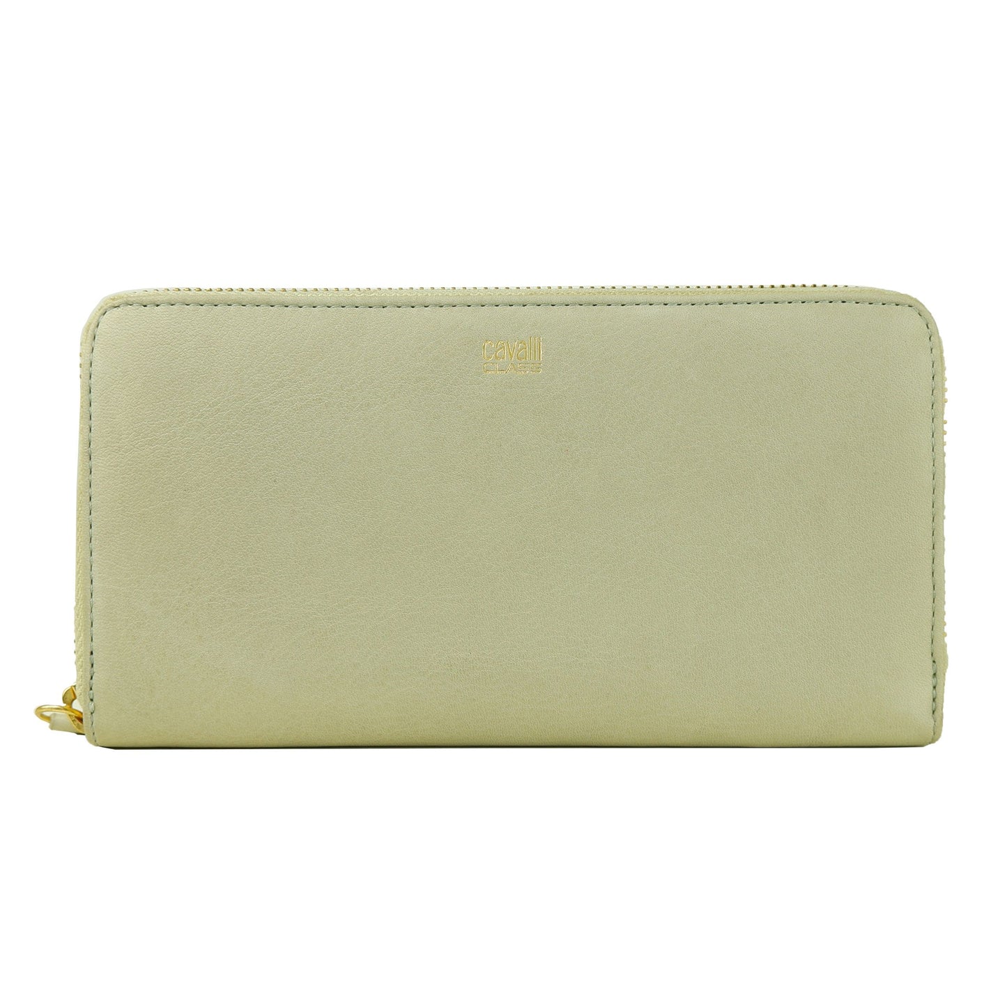 Portefeuille Cavalli Class en cuir de veau gris pour femme