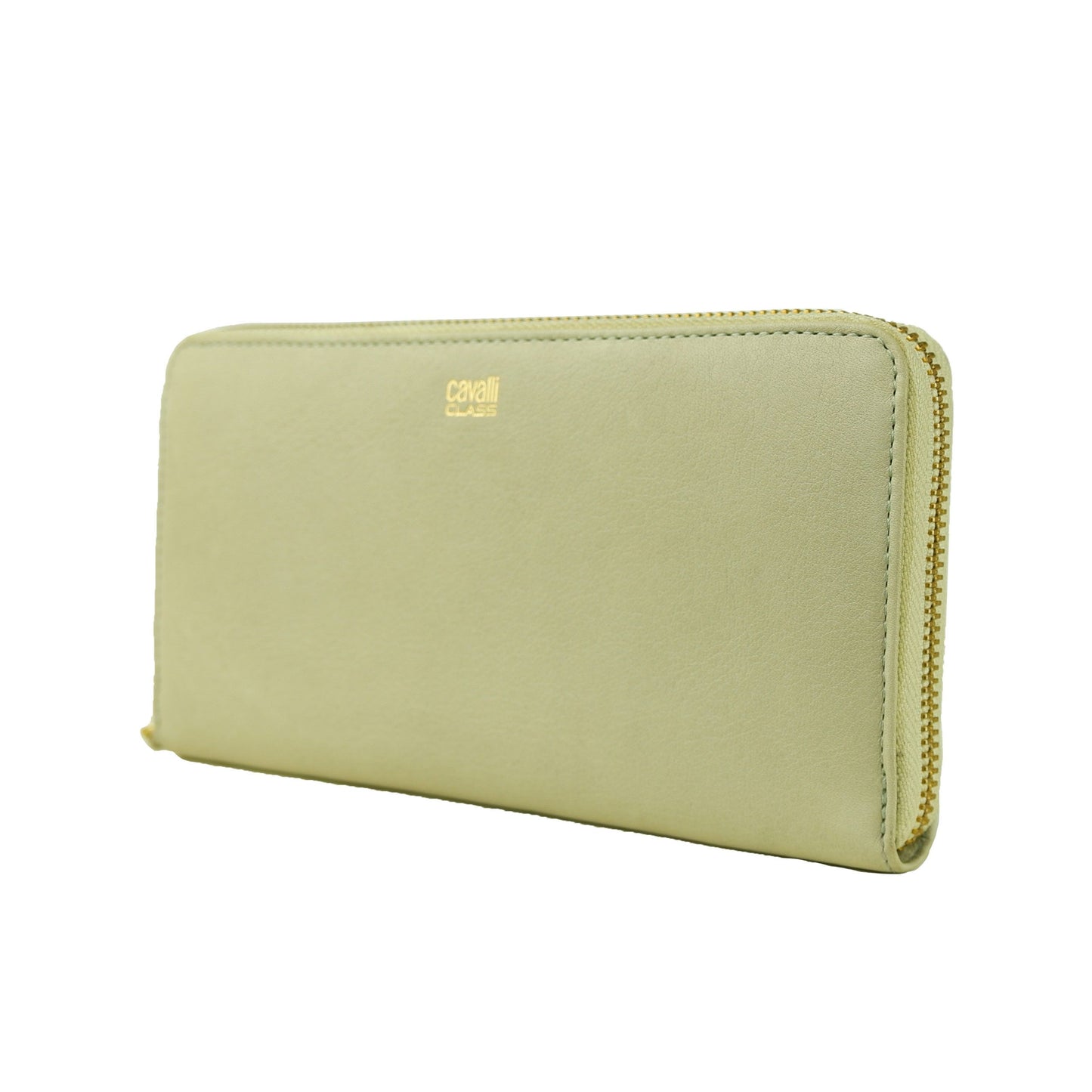 Portefeuille Cavalli Class en cuir de veau gris pour femme