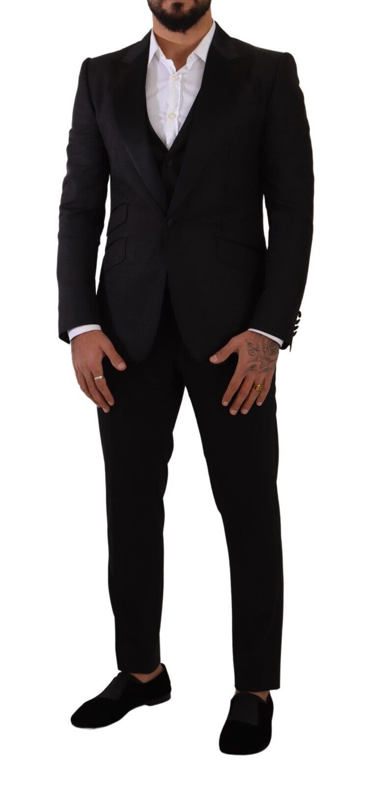 Dolce & Gabbana Blazer SICILIA Noir, coupe ajustée, 2 pièces