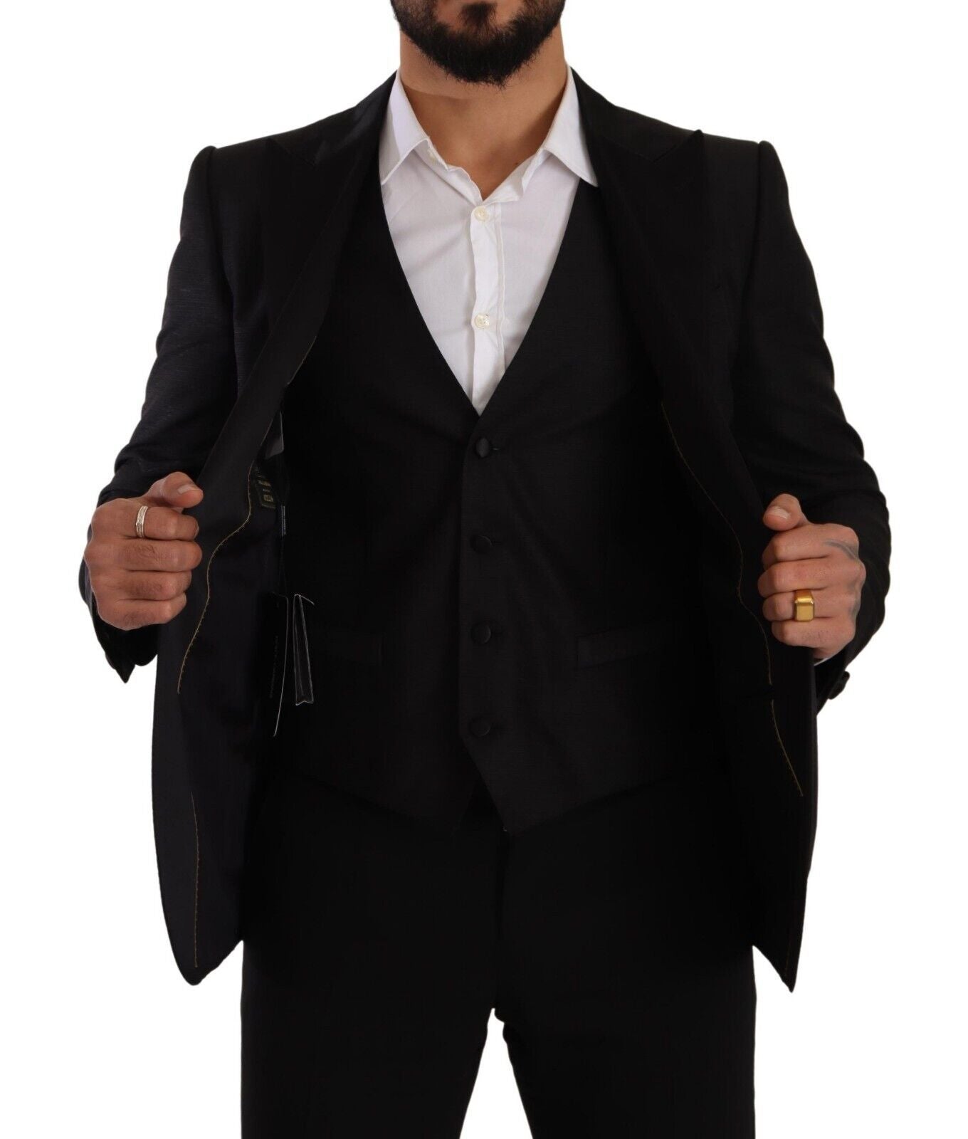 Dolce & Gabbana Blazer SICILIA Noir, coupe ajustée, 2 pièces