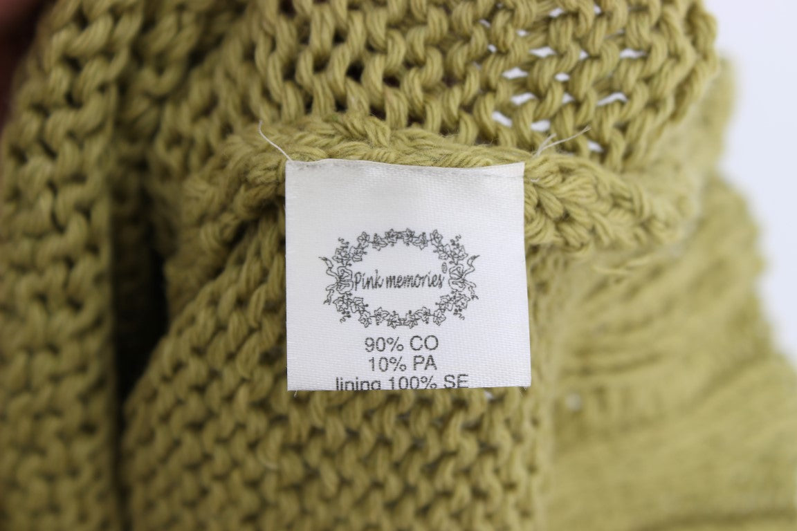Pull sans manches en coton mélangé vert de PINK MEMORIES