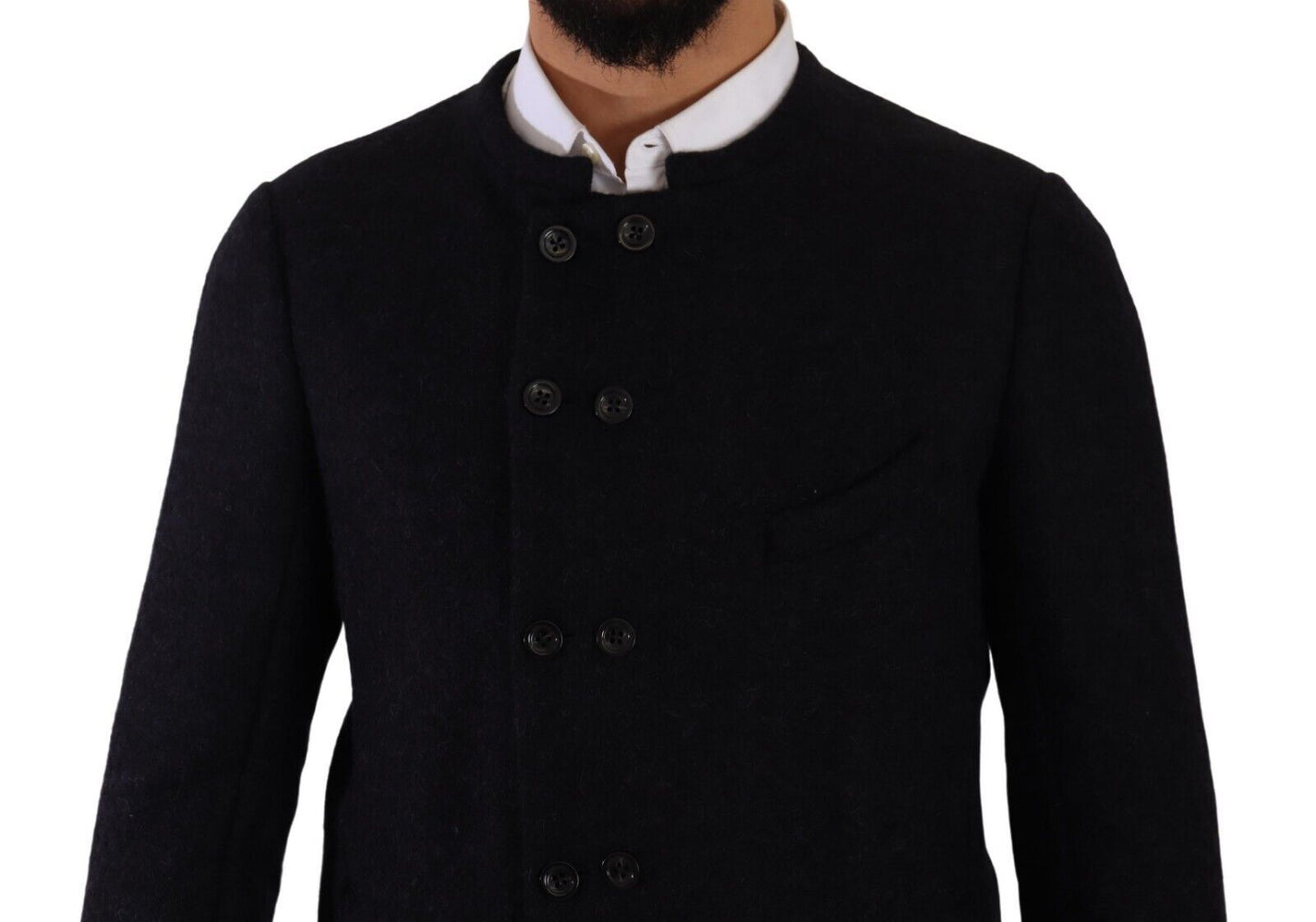 Manteau-veste homme gris en alpaga à boutons de Dolce & Gabbana