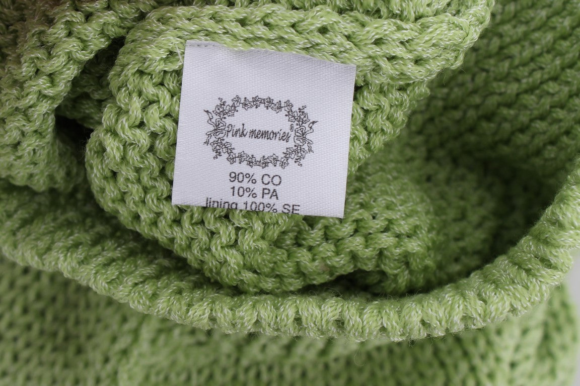 Pull en coton mélangé à mailles vertes PINK MEMORIES