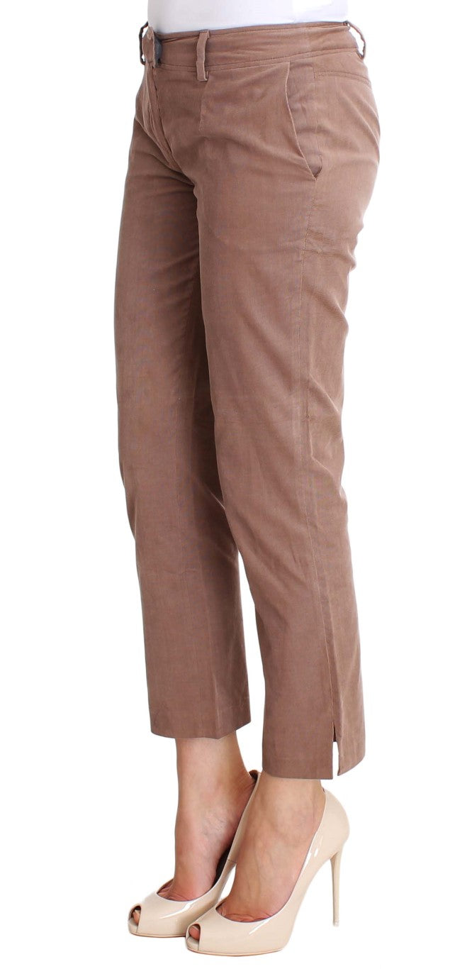 Pantalon en velours côtelé court marron de Costume National