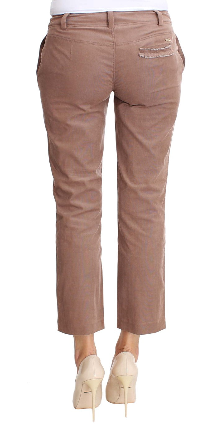 Pantalon en velours côtelé court marron de Costume National