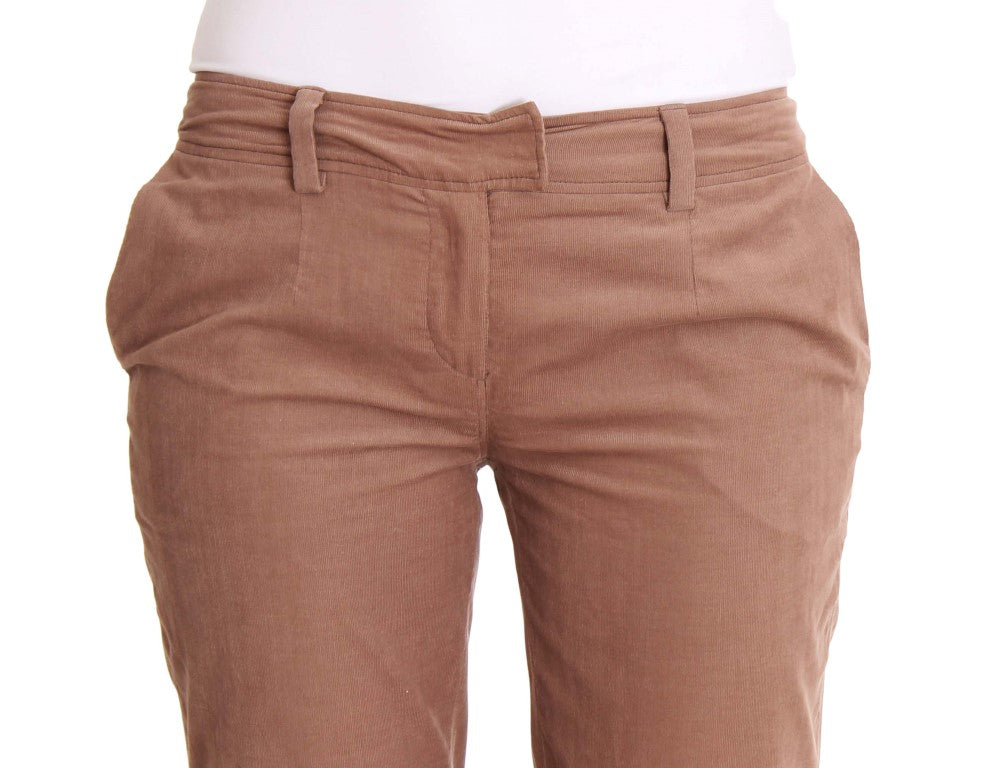 Pantalon en velours côtelé court marron de Costume National