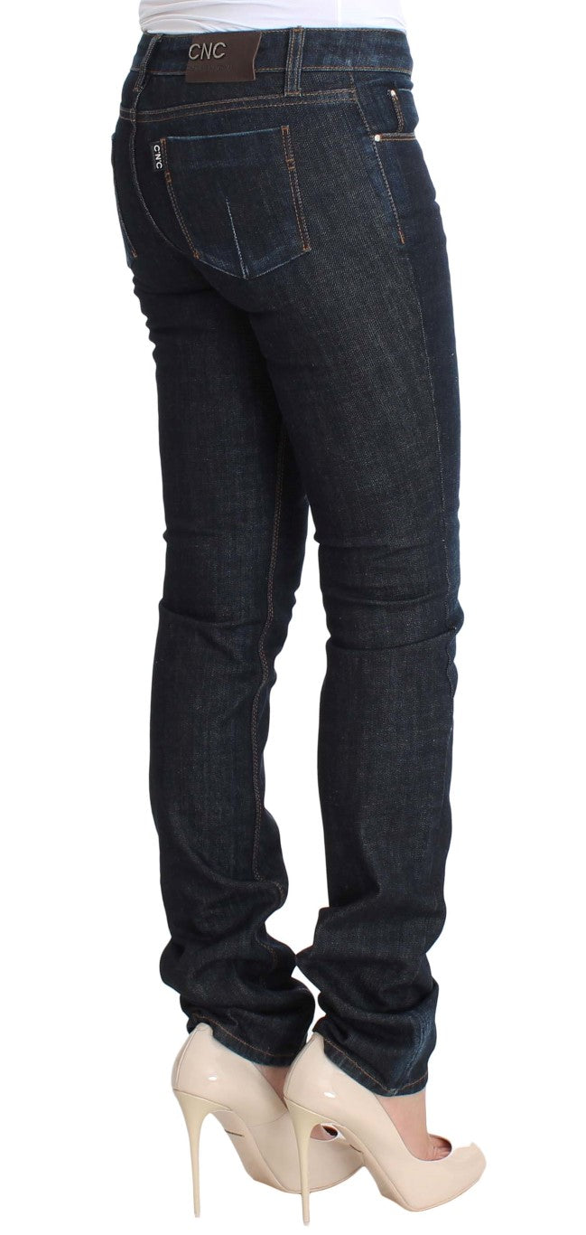 Costume National - Jeans slim en coton stretch bleu