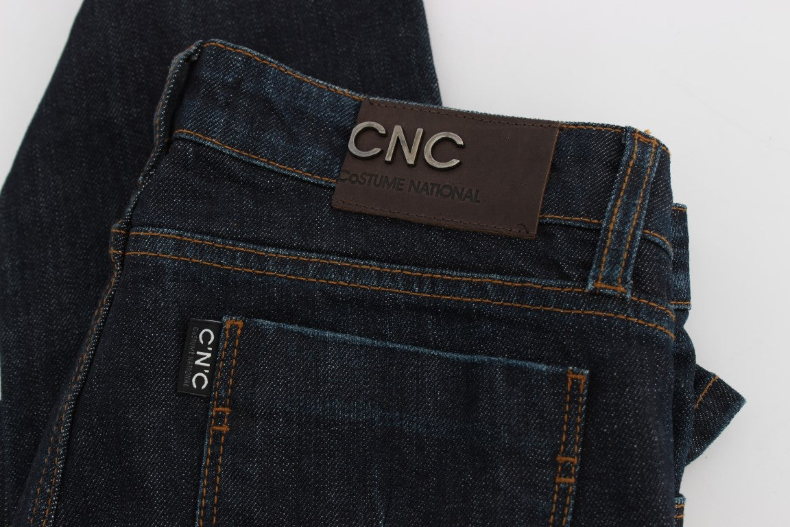Costume National - Jeans slim en coton stretch bleu