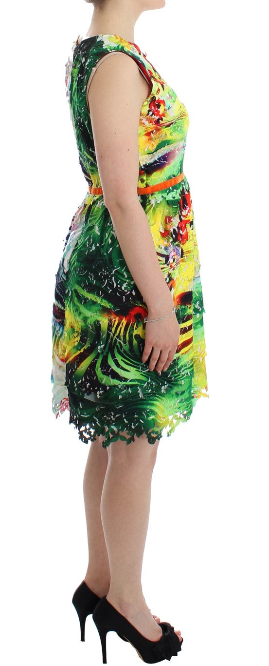 Robe fourreau en organza multicolore de Lanre Da Silva Ajayi
